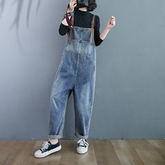 Literary Fan Real Shot Denim Ninth Harem Pants Overalls Women