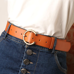 Women's Belt Alloy Pin Buckle C- Shaped Buckle Head Belt