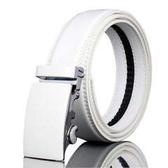 Belt White For Men Youth Automatic Buckle Leather