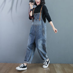 Literary Fan Real Shot Denim Ninth Harem Pants Overalls Women