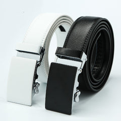 Belt White For Men Youth Automatic Buckle Leather