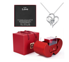 Fashion Jewelry Box Red Apple Christmas Gift Necklace