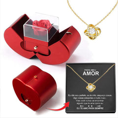 Fashion Jewelry Box Red Apple Christmas Gift Necklace