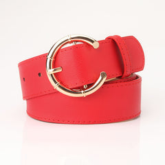 Women's Belt Alloy Pin Buckle C- Shaped Buckle Head Belt