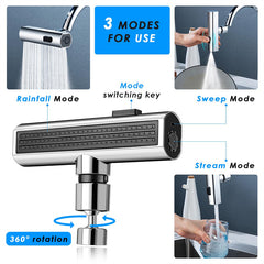 Kitchen Faucet Waterfall Outlet Splash Proof Universal Rotating Bubbler