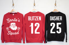 SANTA'S SQUAD CUSTOM Christmas Sweatshirts Crew