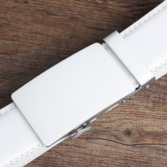 Belt White For Men Youth Automatic Buckle Leather