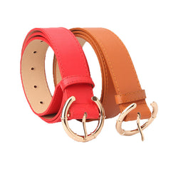 Women's Belt Alloy Pin Buckle C- Shaped Buckle Head Belt