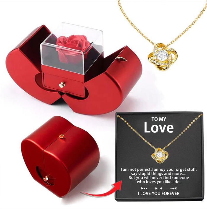 Fashion Jewelry Box Red Apple Christmas Gift Necklace