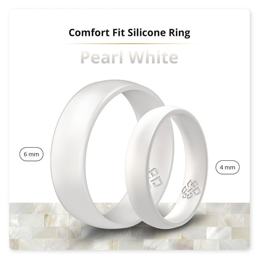 Pearl White Breathable Silicone Ring For Men and Women